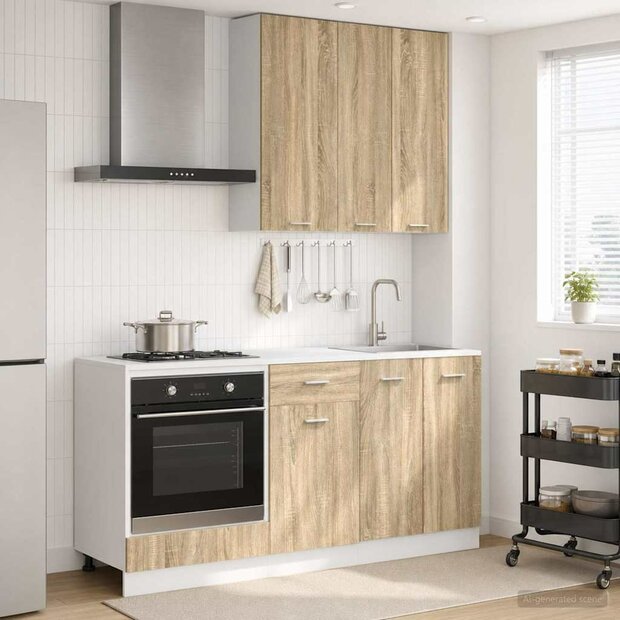 Keukenblok LYON 5 st Sonoma Eiken Bewerkt hout 1