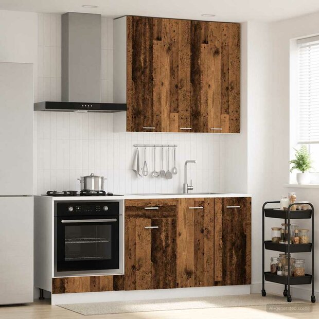 Keukenblok LYON 5 st Oud hout Bewerkt hout 1