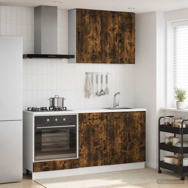 Keukenblok KALMAR 5 st Gerookt eiken Bewerkt hout 1