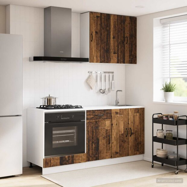 Keukenblok KALMAR 5 st Oud hout Bewerkt hout 1