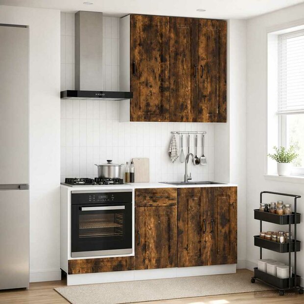 Keukenblok KALMAR 5 st Gerookt eiken Bewerkt hout 1