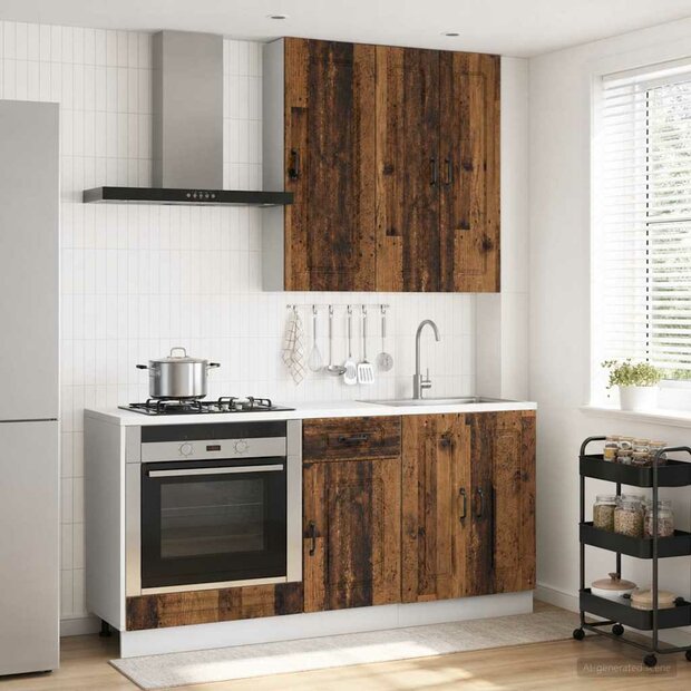 Keukenblok KALMAR 5 st Oud hout Bewerkt hout 1