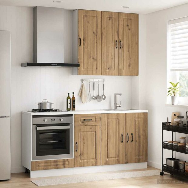 Keukenblok KALMAR 5 st Artisanaal eiken Bewerkt hout 1