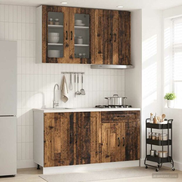 Keukenblok KALMAR 4 st Oud hout Bewerkt hout 1