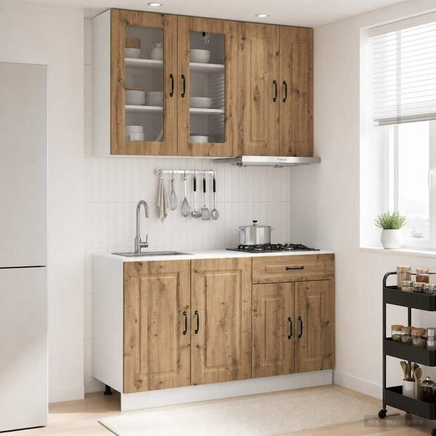 Keukenblok KALMAR 4 st Artisanaal eiken Bewerkt hout 1