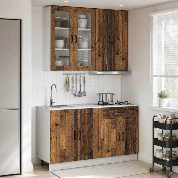 Keukenblok KALMAR 4 st Oud hout Bewerkt hout 1