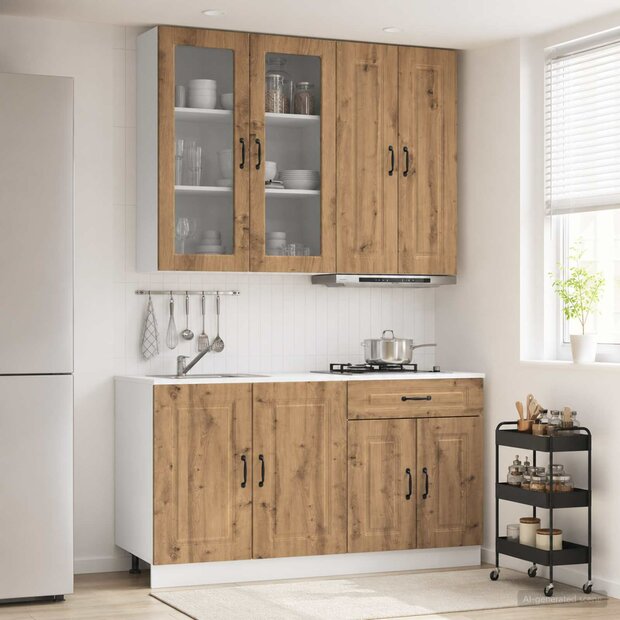 Keukenblok KALMAR 4 st Artisanaal eiken Bewerkt hout 1