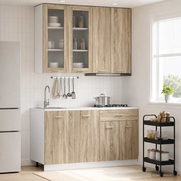 Keukenblok LYON 4 st Sonoma Eiken Bewerkt hout 1