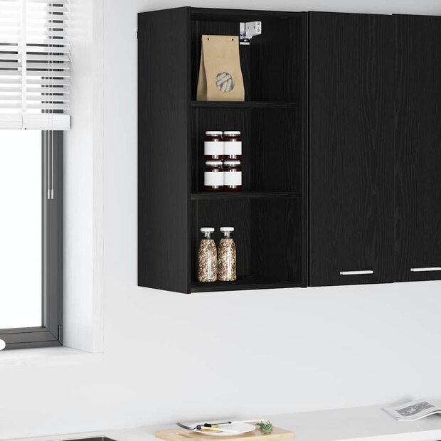 Hangkast Zwart Eiken 40 x 29,5 x 80 cm Bewerkt hout 1