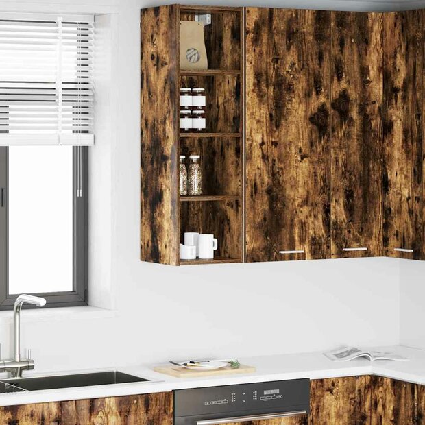 Hangkast Gerookt eiken 30 x 29,5 x 100 cm Bewerkt hout 1