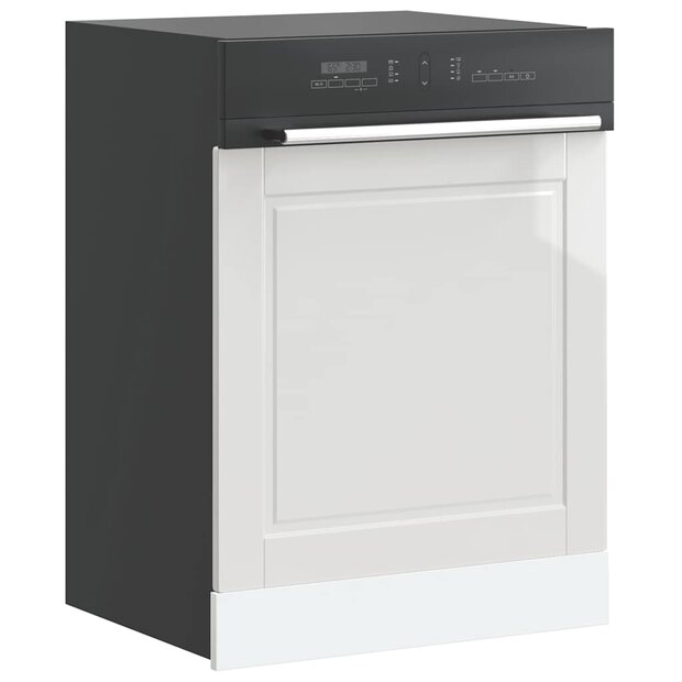Vaatwasserpaneel Porto 60x1,5x57 cm bewerkt hout hoogglans wit 1