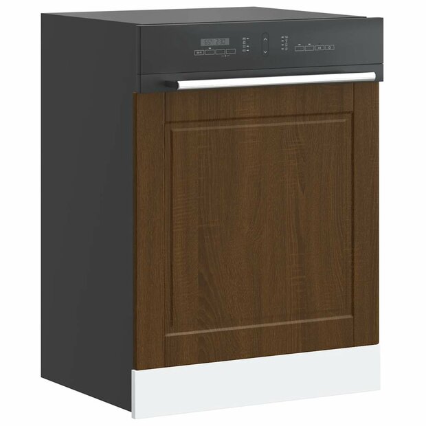 Vaatwasserpaneel Porto 60x1,5x57 cm bewerkt hout bruin eikenkleur 1