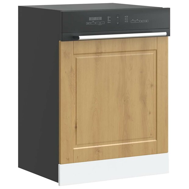 Vaatwasserpaneel Porto 60x1,5x57 cm bewerkt hout artisanaal eiken 1