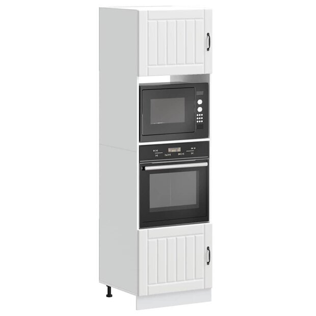Ovenkasten 2 st Lucca bewerkt hout wit 1