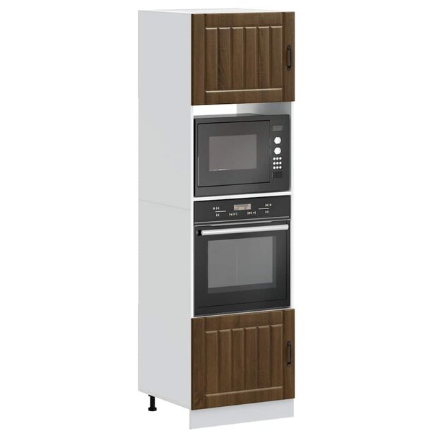 Ovenkasten 2 st Lucca bewerkt hout bruin eikenkleur 1