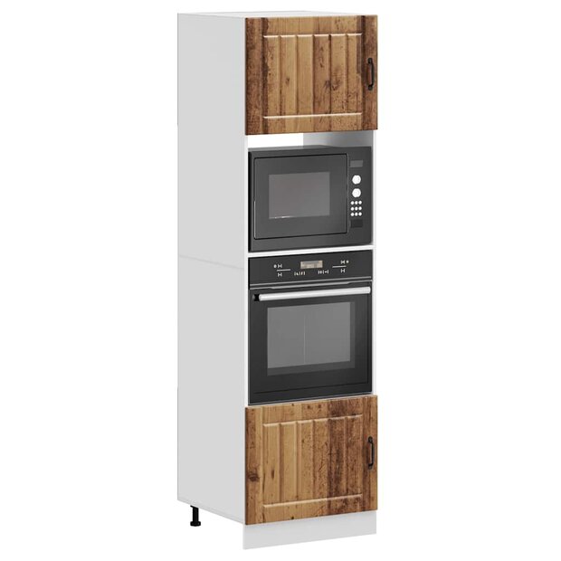 Ovenkasten 2 st Lucca bewerkt hout oud houtkleurig 1