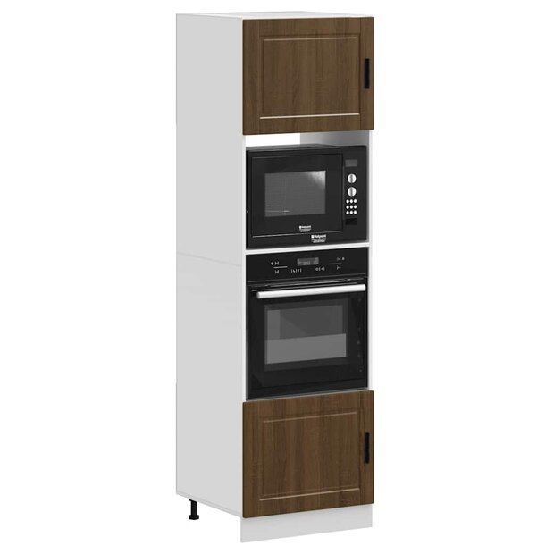 Ovenkasten 2 st Porto bewerkt hout bruin eikenkleur 1