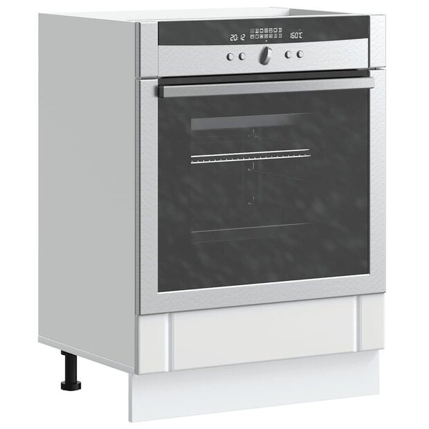 Ovenkast Lucca bewerkt hout wit 1