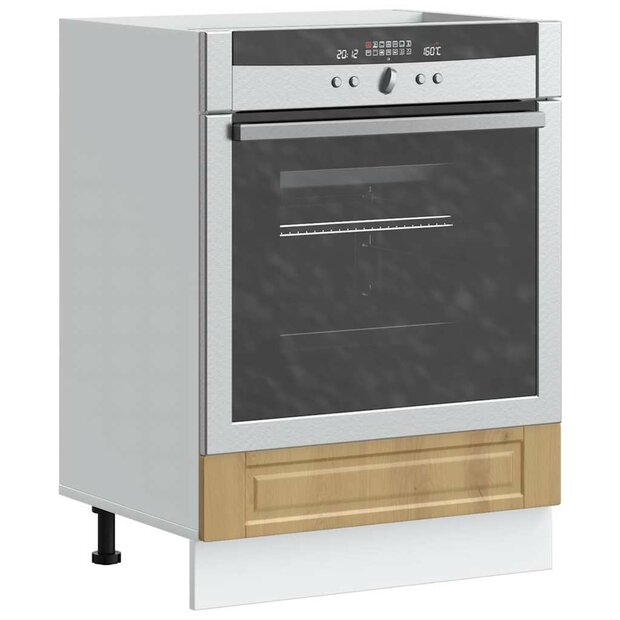 Ovenkast &amp;quot;Porto&amp;quot; bewerkt hout artisanaal eikenkleur 1