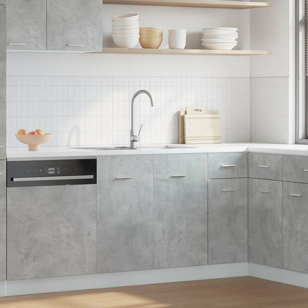 Wastafelonderkast Lyon 80x46x81,5 cm bewerkt hout betongrijs 1