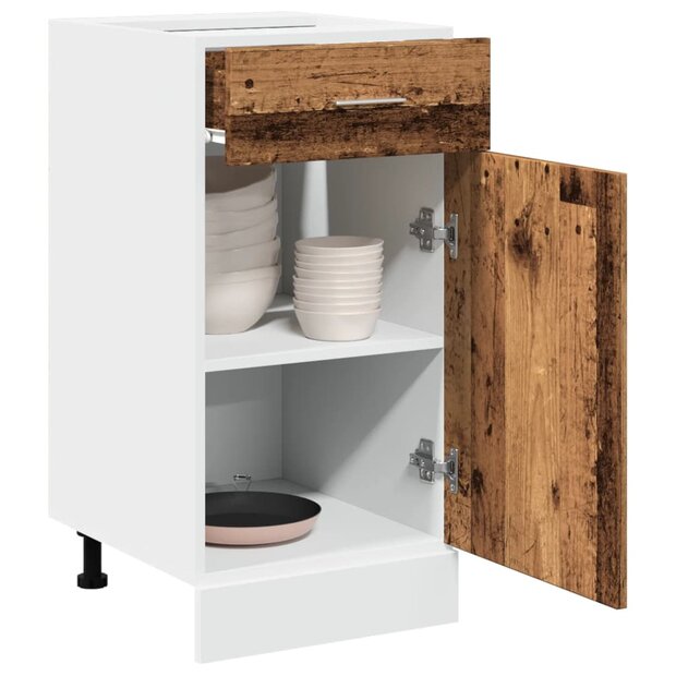 Onderkast met lade Lyon 40x46x81,5 cm bewerkt hout oud houtkleurig 1
