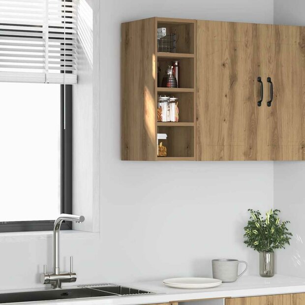 Bovenkast Riga 20x29,5x60 cm bewerkt hout artisanaal eikenkleur 1