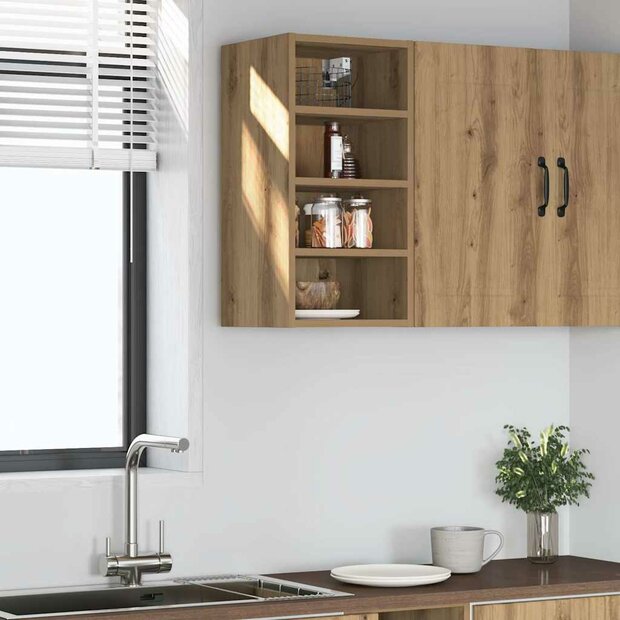 Bovenkast Riga 30x29,5x60 cm bewerkt hout artisanaal eikenkleur 1