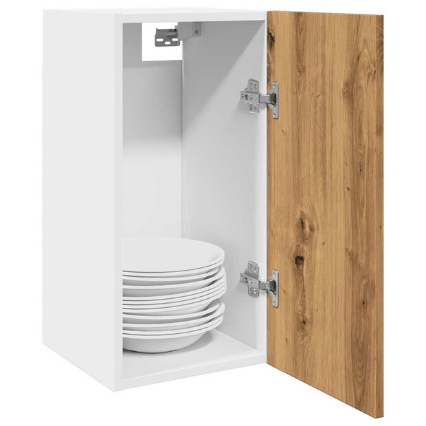 Bovenkast Lyon 30x31x60 cm bewerkt hout artisanaal eikenkleur 1