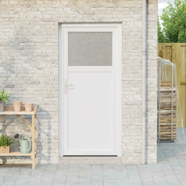 Zij-ingangsdeur 98 x 198 cm PVC Wit 1