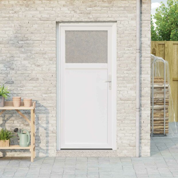 Zij-ingangsdeur 98 x 198 cm PVC Wit 1