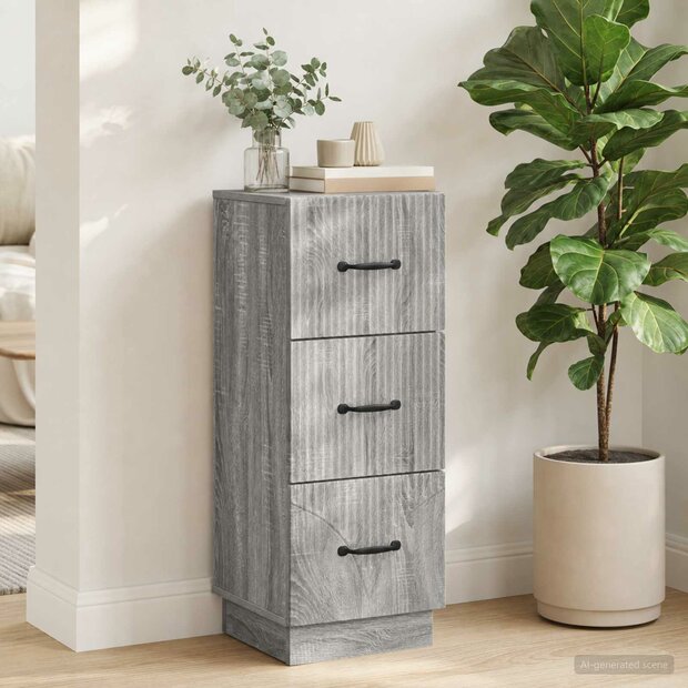 ladekast 33 x 34,5 x 87 cm Bewerkt hout Grijs sonoma 1