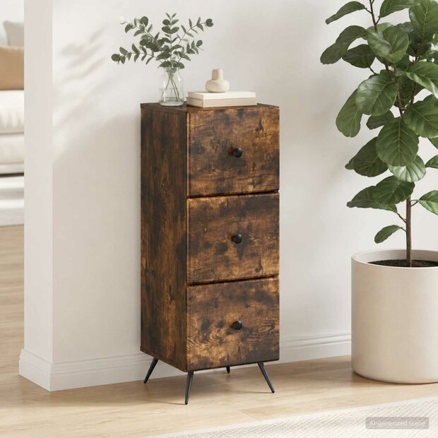 ladekast Gerookt eiken 33 x 34,5 x 90 cm Bewerkt hout 1