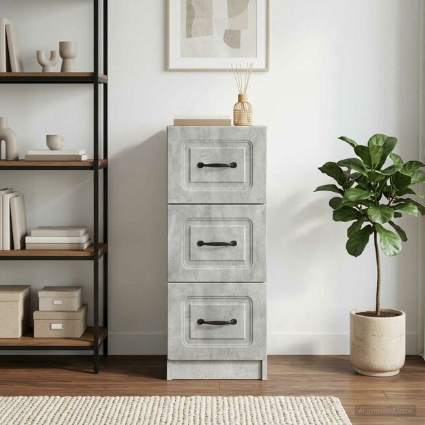 ladekast Betongrijs 33 x 34,5 x 87 cm Bewerkt hout 1
