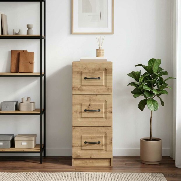 ladekast 33 x 34,5 x 87 cm Bewerkt hout Artisanaal eiken 1