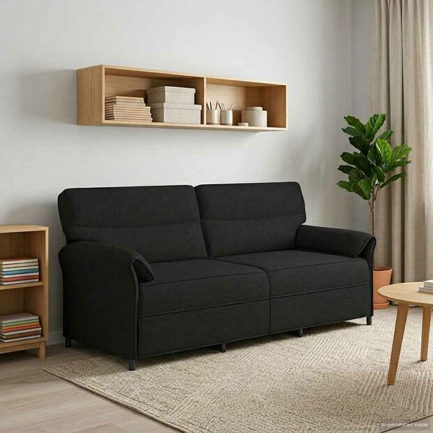 3-Zitsbank Zwart 198 x 83 x 95 cm Stof 1