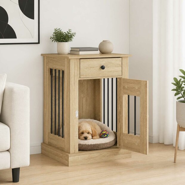 Hondenbench Meubel Sonoma Eiken 50 x 47,5 x 80 cm Bewerkt hout 1