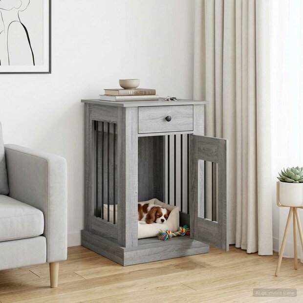 Hondenbench Meubel Grijs Sonoma 50 x 47,5 x 80 cm Bewerkt hout 1