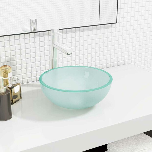 Wasbak 30x12 cm gehard glas mat 1