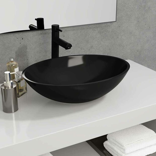 Wasbak 50x37x14 cm glas zwart 1
