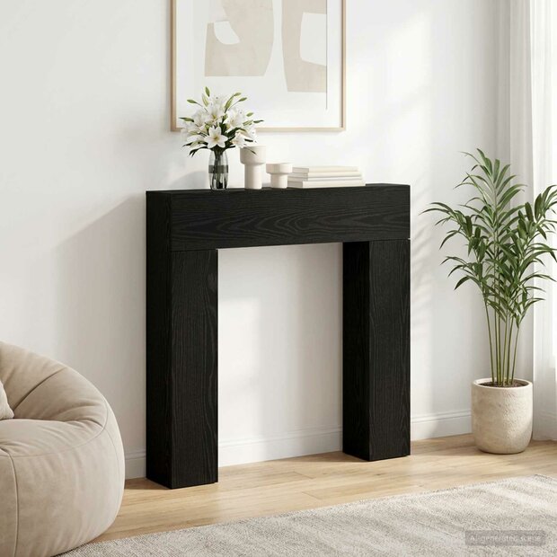 Haardombouw Zwart eiken 102 x 18 x 100,5 cm Bewerkt hout 1