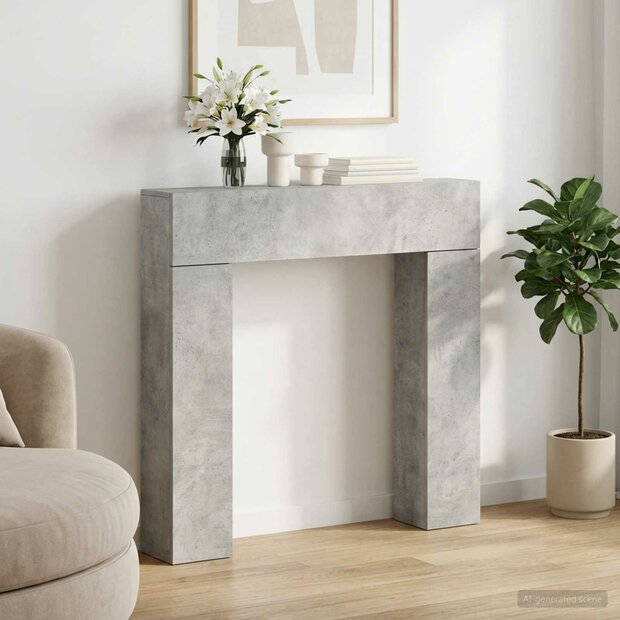Haardombouw Betongrijs 102 x 18 x 100,5 cm Bewerkt hout 1