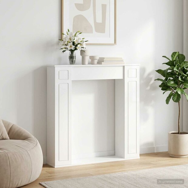 Haardombouw Hoogglans Wit 100 x 20 x 100 cm Bewerkt hout 1
