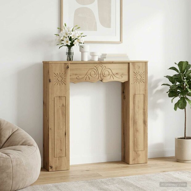 Haardombouw Artisanaal eiken 102 x 20 x 102 cm Bewerkt hout 1