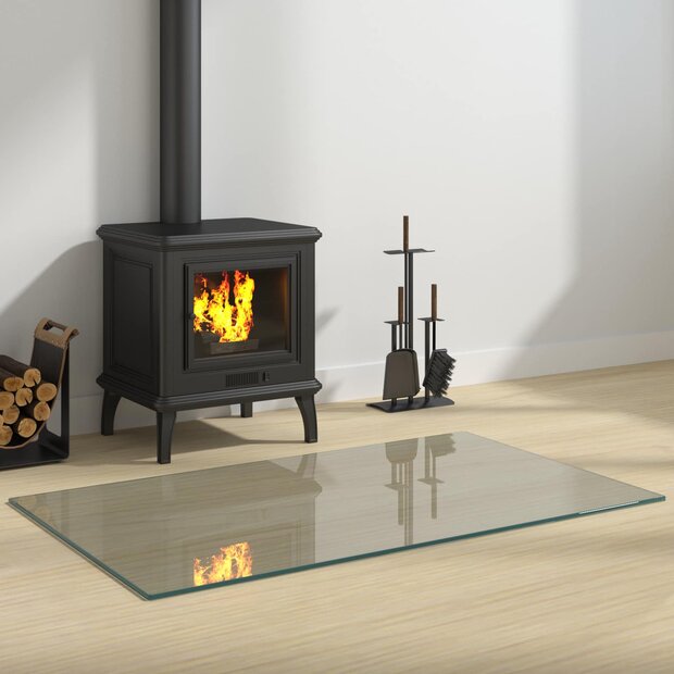 Vuurplaats Glazen Plaat Transparant 100 x 60 cm Glas 1