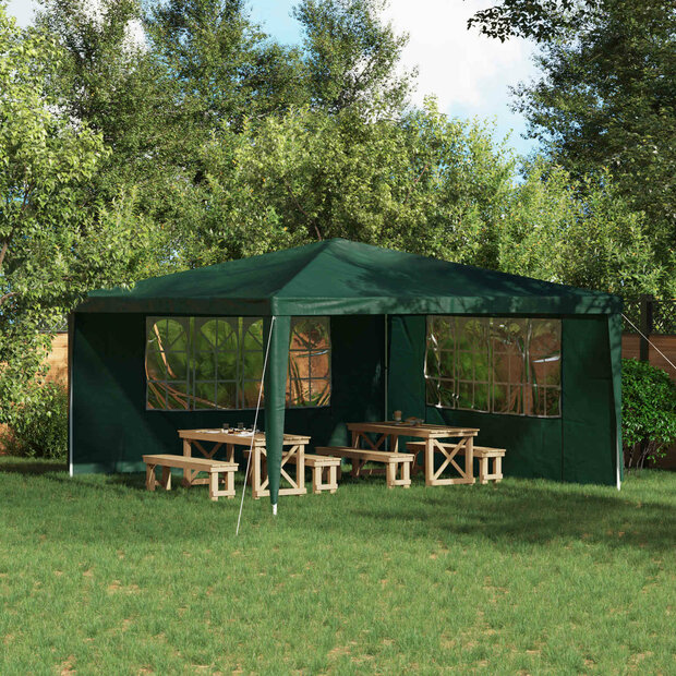 Partytent Zijwand 2 st 400 x 195 cm Groen PE en staal 1