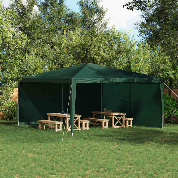 Partytent Zijwand 2 st 400 x 195 cm Groen PE en staal 1