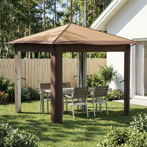 Gazebo zonder Zijwand 2,6 x 2,6 m Beige en Bruin 1