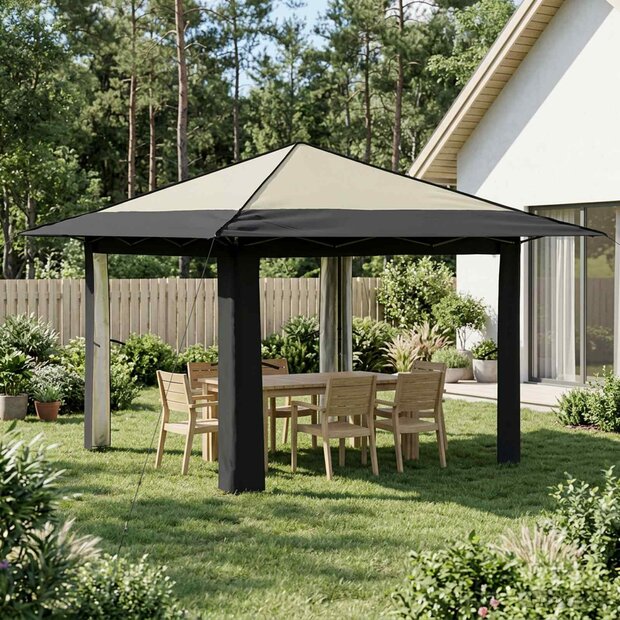 Gazebo zonder Zijwand Cr&egrave;me en Antraciet 1