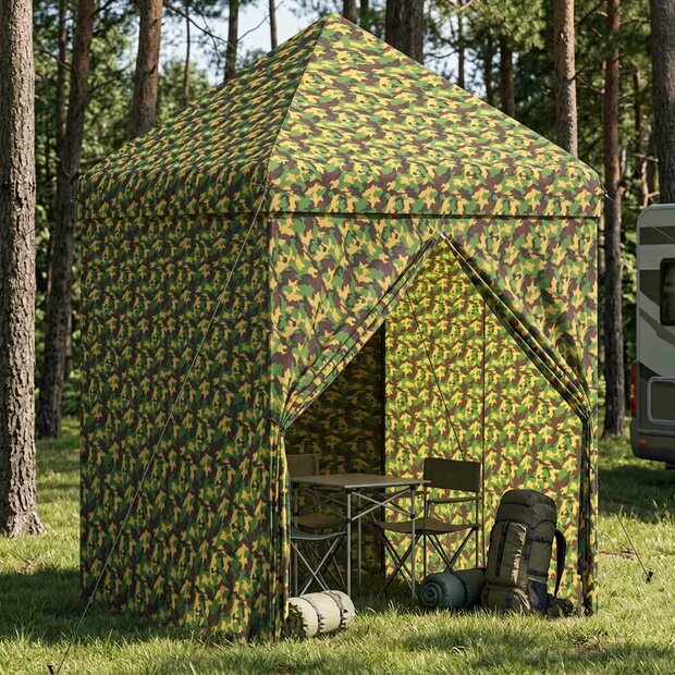 Tent met 4 Zijwanden 2,9 x 2,9 m Leger Camouflage 1