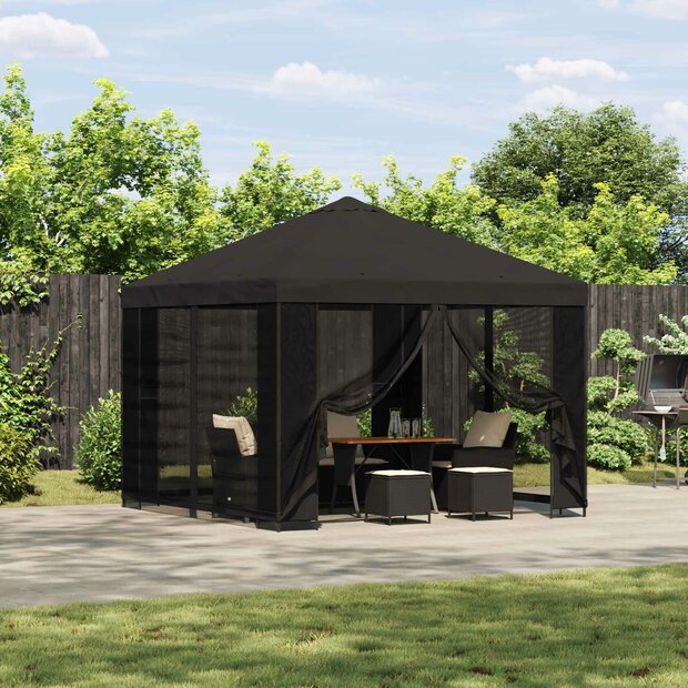 Tuin Gazebo met Zijwanden 3 x 3 m Antracietkleurig 1